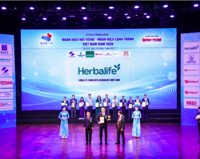 Herbalife Việt Nam được xếp hạng thuộc Top 10 Nhãn Hiệu Nổi Tiếng Việt Nam năm 2026.