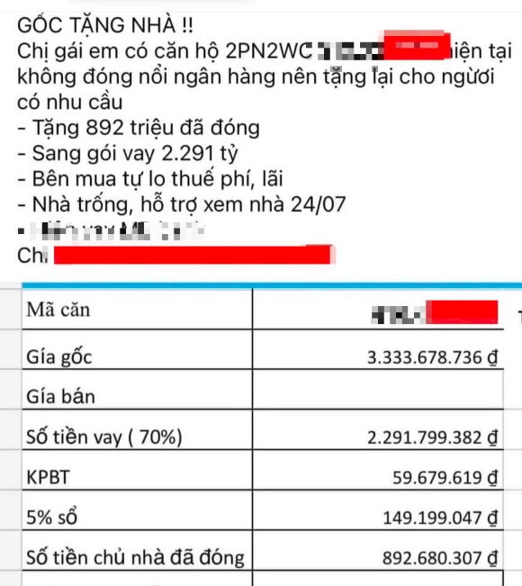 Chuyện lạ có thật: Nhà đầu tư bất ngờ rao “tặng” căn hộ giá trị hàng tỷ đồng cho khách hữu duyên