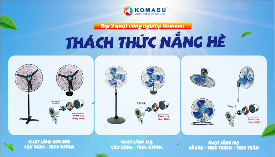 Quạt công nghiệp Komasu - Thương hiệu Việt hơn 20 năm đồng hành cùng người tiêu dùng