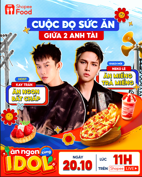 Hậu concert, Neko Lê - Kay Trần trổ tài làm làm food reviewer trên livestream ShopeeFood