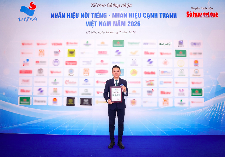 Herbalife Việt Nam được xếp hạng thuộc Top 10 Nhãn Hiệu Nổi Tiếng Việt Nam năm 2026.